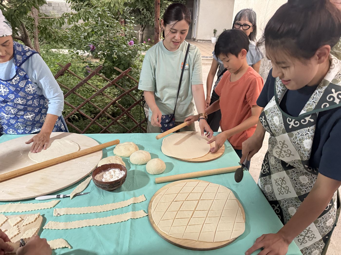 Making bread with a local family