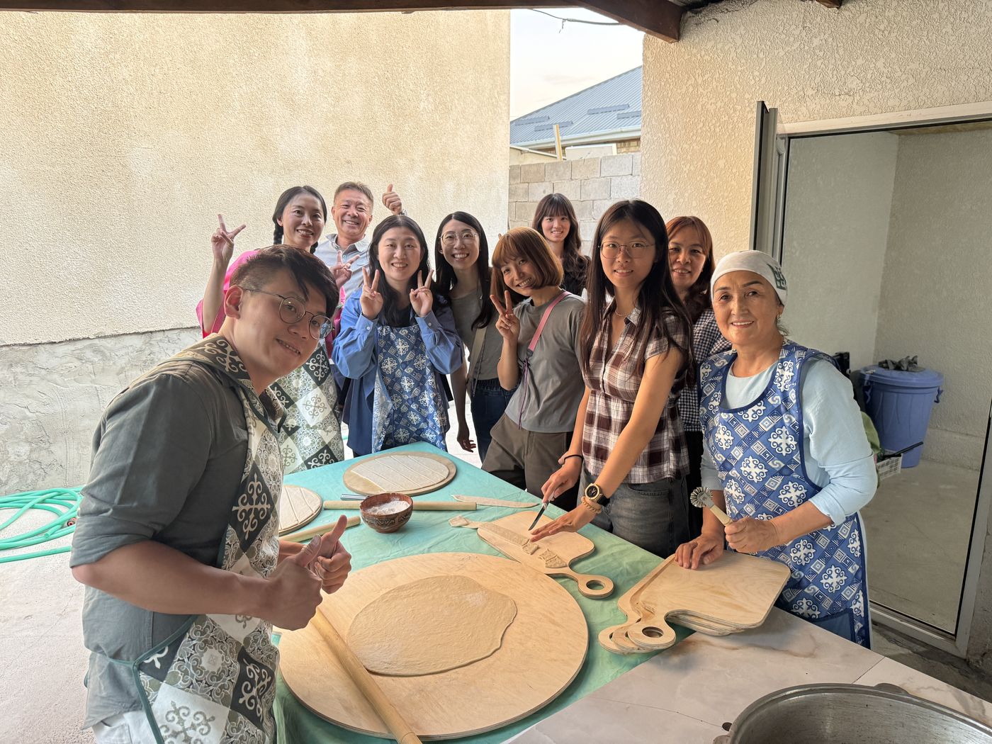 Cooking with a host family