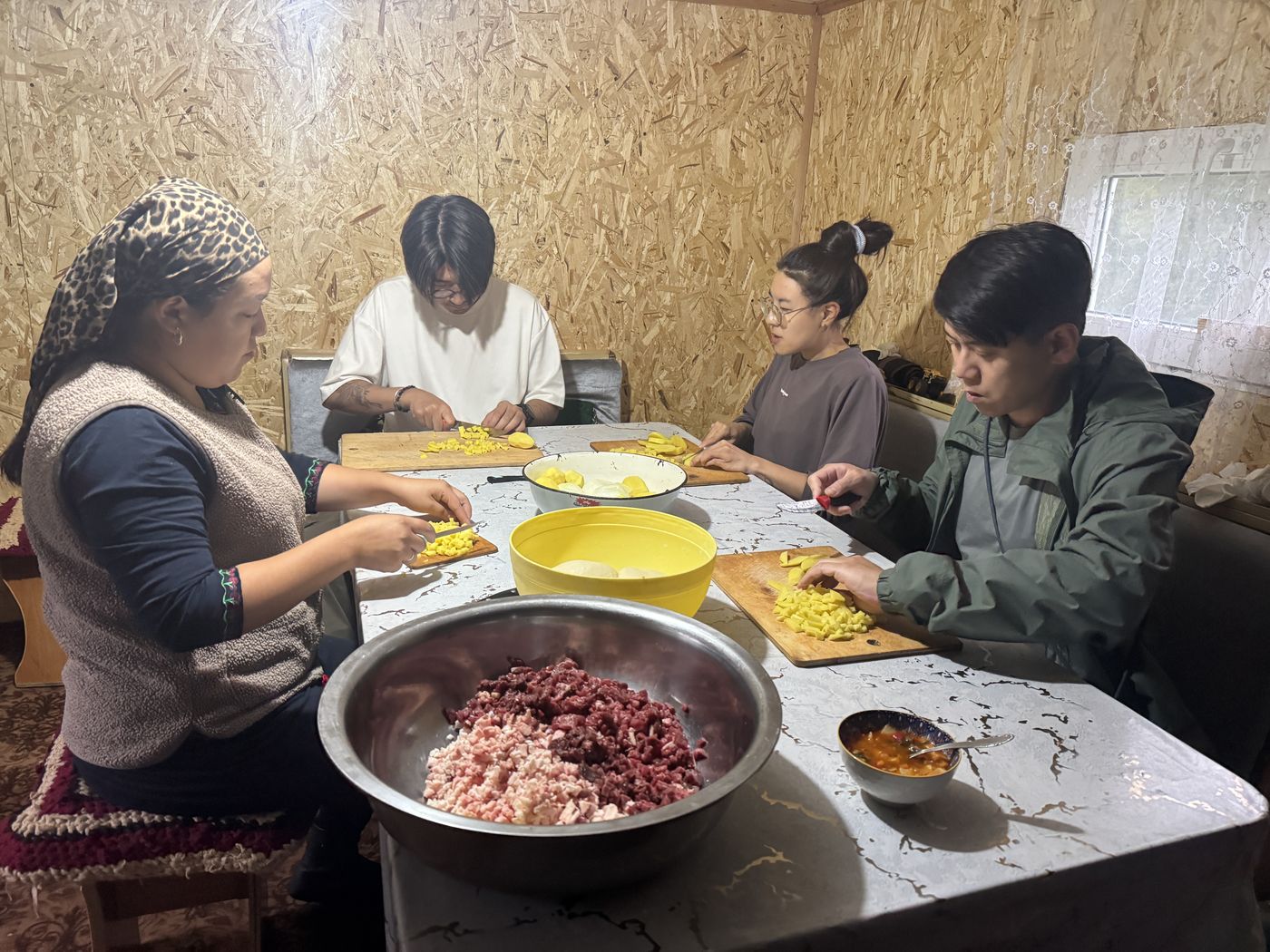 Making dumplings in a mountain kitchen
