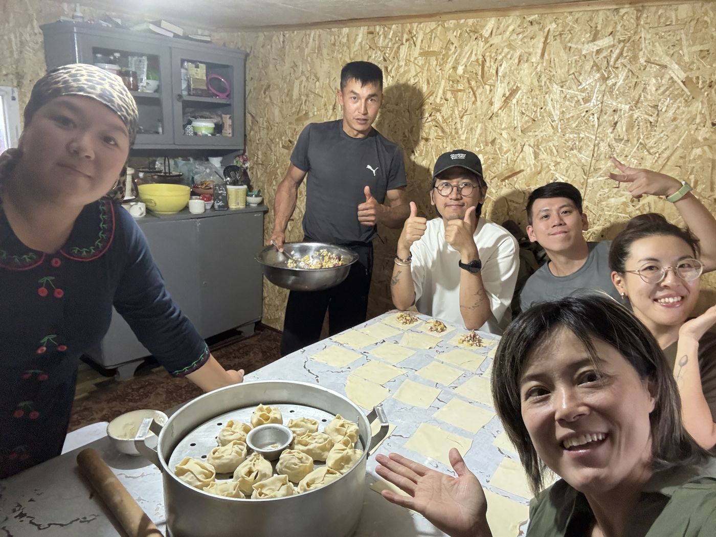 Guests with their homemade manty