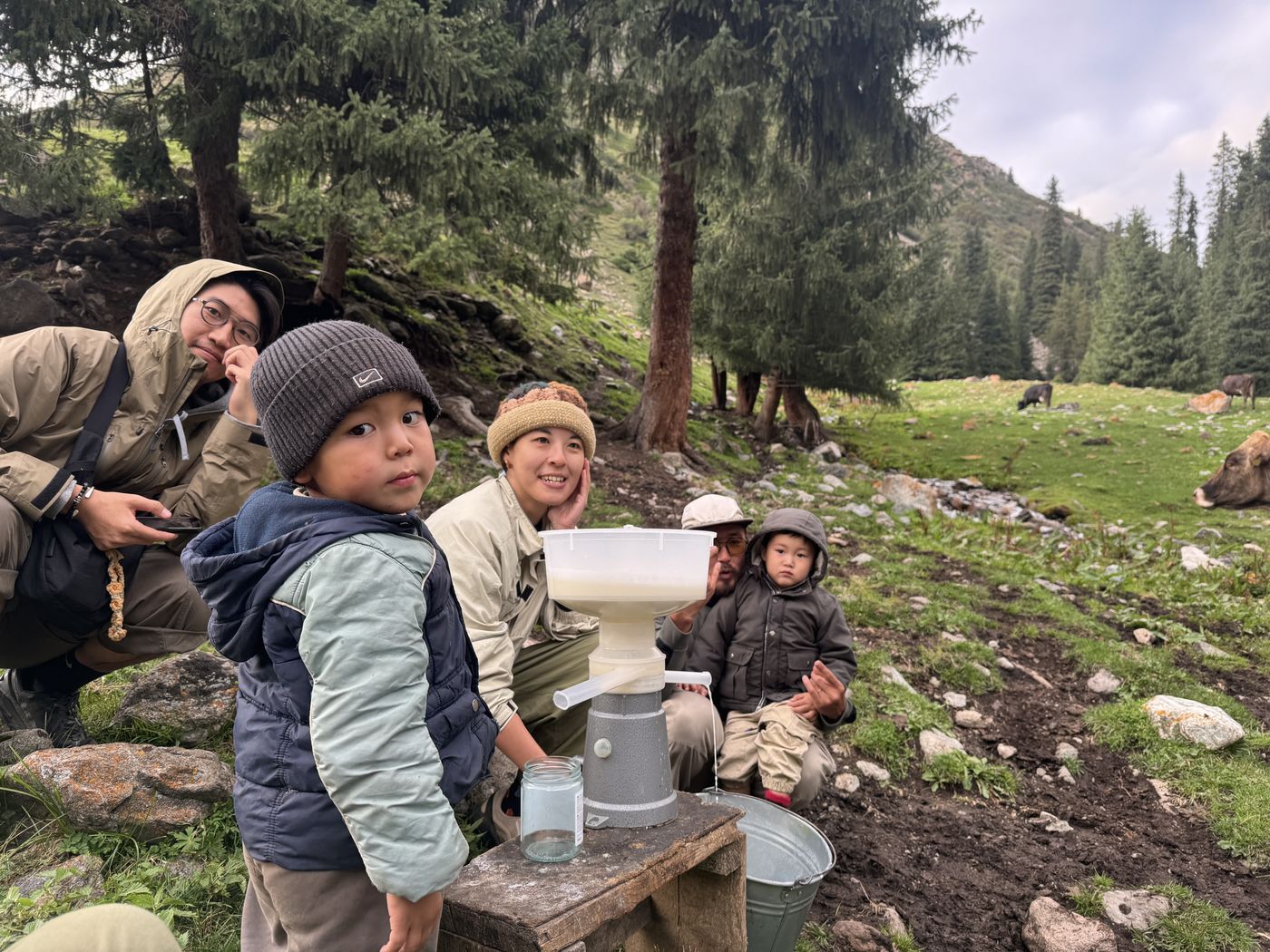 Making butter with a nomad family